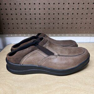 SAS Slip On Mule Mens Shoes Size 9M Brown Leather Made in USA Motion Tech